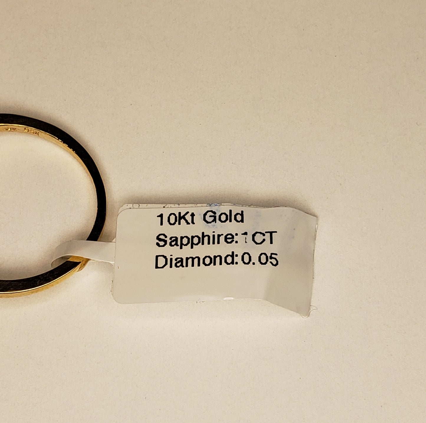 Yellow Gold & Natural Sapphire Ring with Diamonds - 10KT