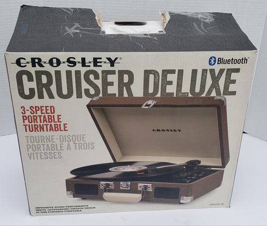 Crosley Cruiser Deluxe 3-Speed Portable Turntable - Brown