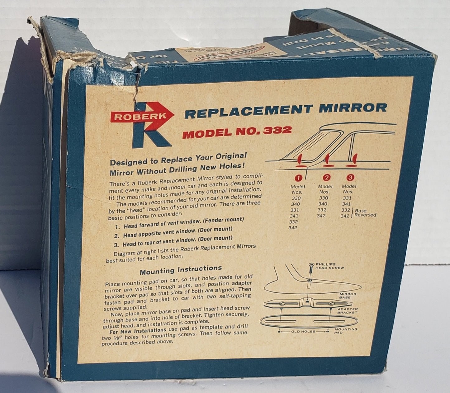 Roberk Replacement Auto Mirror No. 332 - Vintage