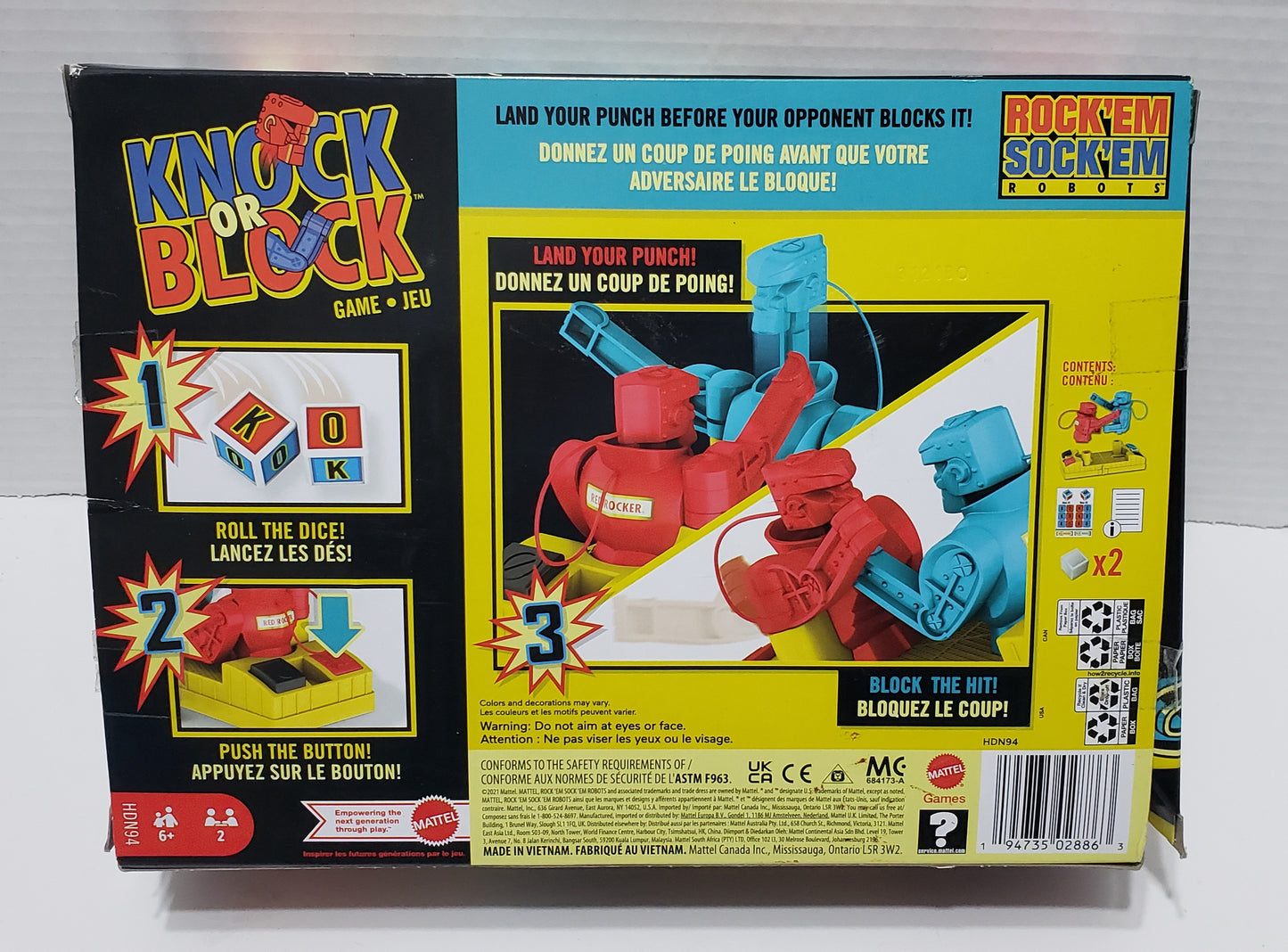 Rock 'Em Sock 'Em Robots Knock Or Block Game