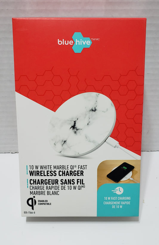 Bluehive Wireless Charging Pad, White Marble