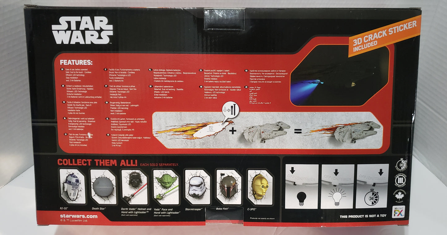 Star Wars Millennium Falcon 3D Deco LED Wall Light