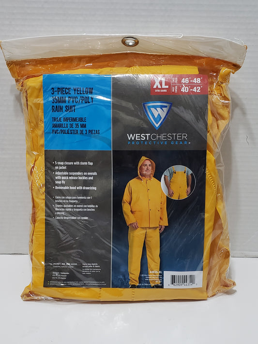 West Chester 3Pc. PVC/Polyester Yellow Rain Suit - XL