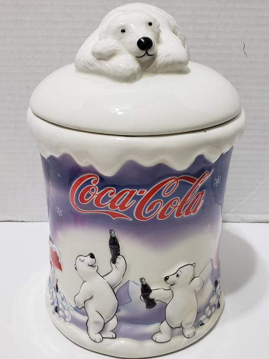 Coca-Cola Polar Bear Cookie Jar - Vintage 2002 Collectible