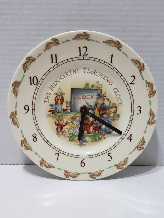 Royal Doulton Bunnykins Teaching Plate Clock - Vintage 1936 - Collectible