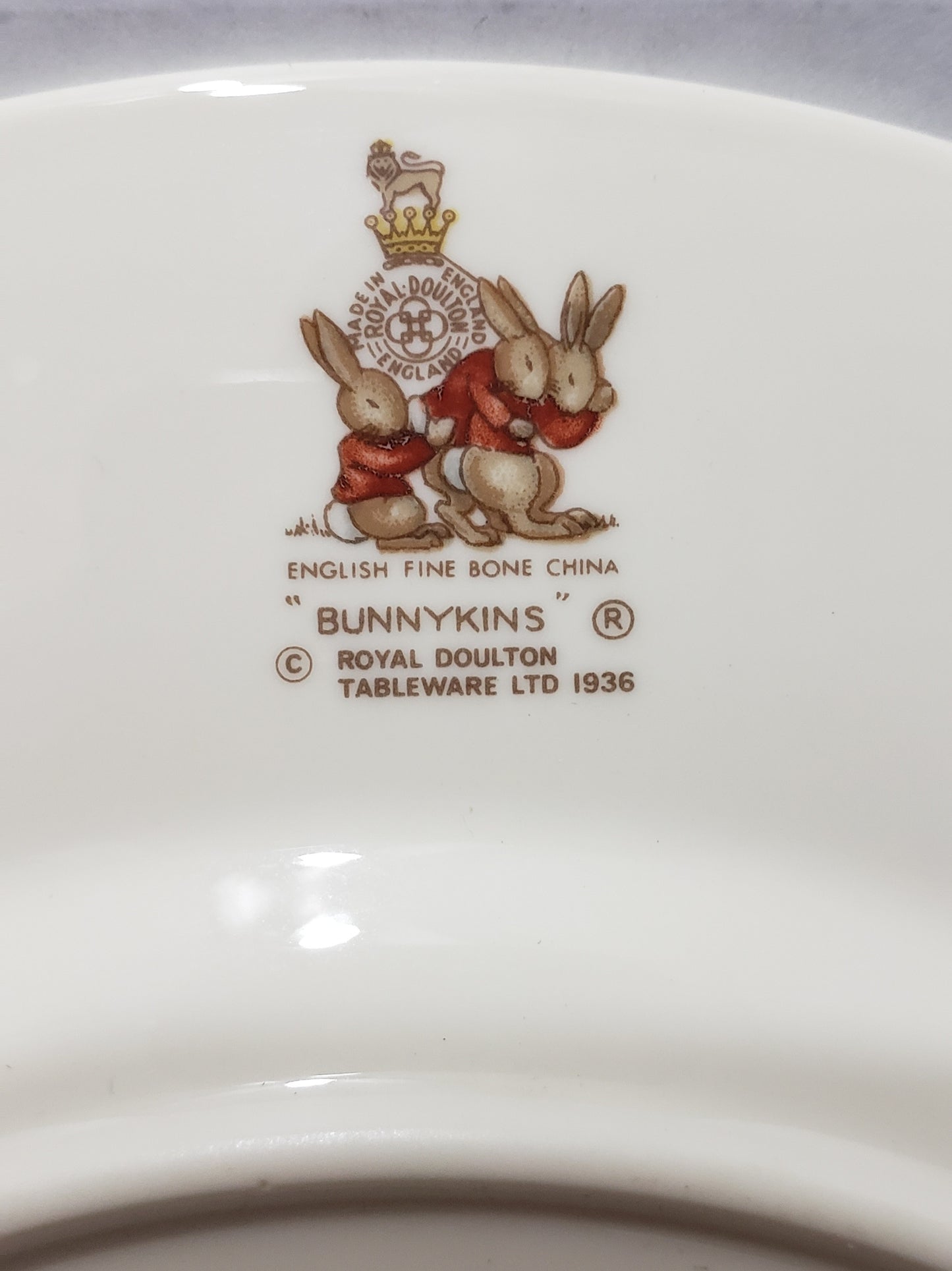 Royal Doulton Bunnykins Teaching Plate Clock - Vintage 1936 - Collectible