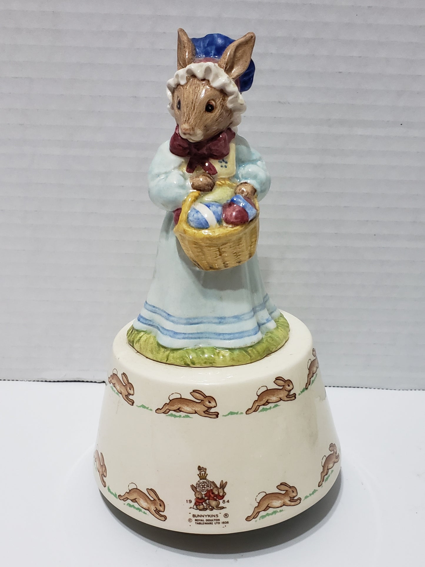 Royal Doulton Bunnykins Easter Music Box Figure - Vintage 1984 - Collectible