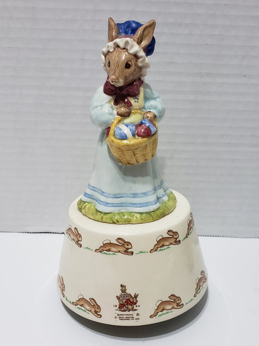 Royal Doulton Bunnykins Easter Music Box Figure - Vintage 1984 - Collectible