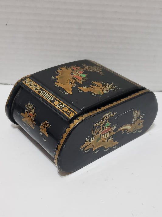 Oriental Cigarette/Trinket Box - Metal - Vintage