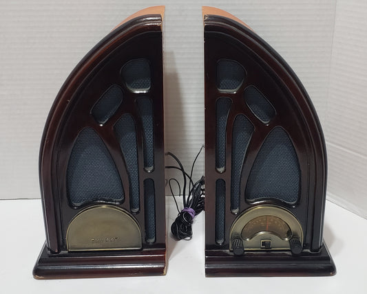 Philco Cathedral Radio Wood Bookends - RARE