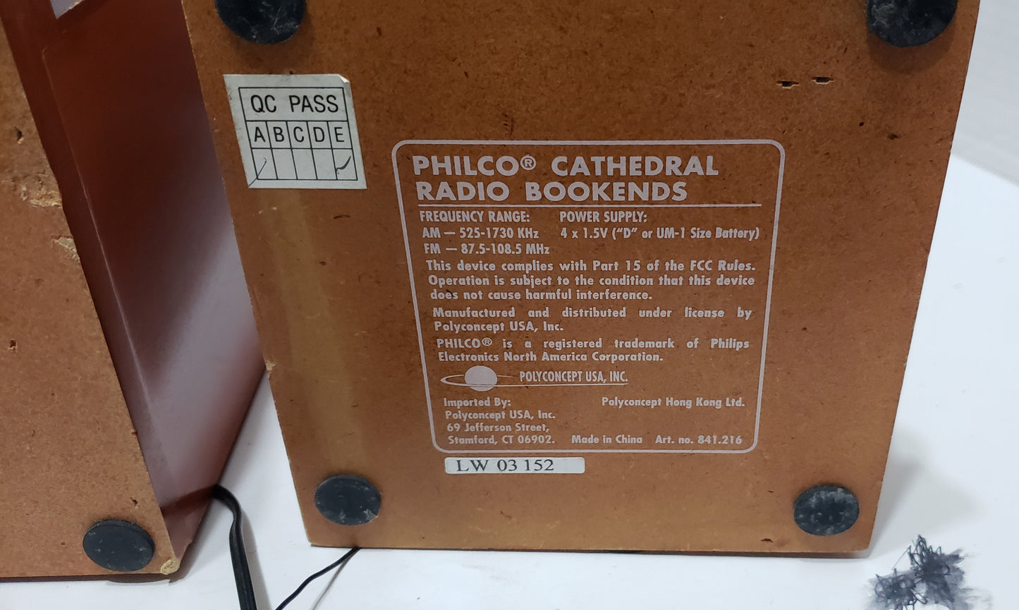 Philco Cathedral Radio Wood Bookends - RARE