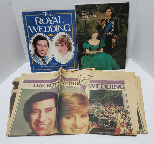 The Royal Wedding Books & Newspaper Bundle - Vintage