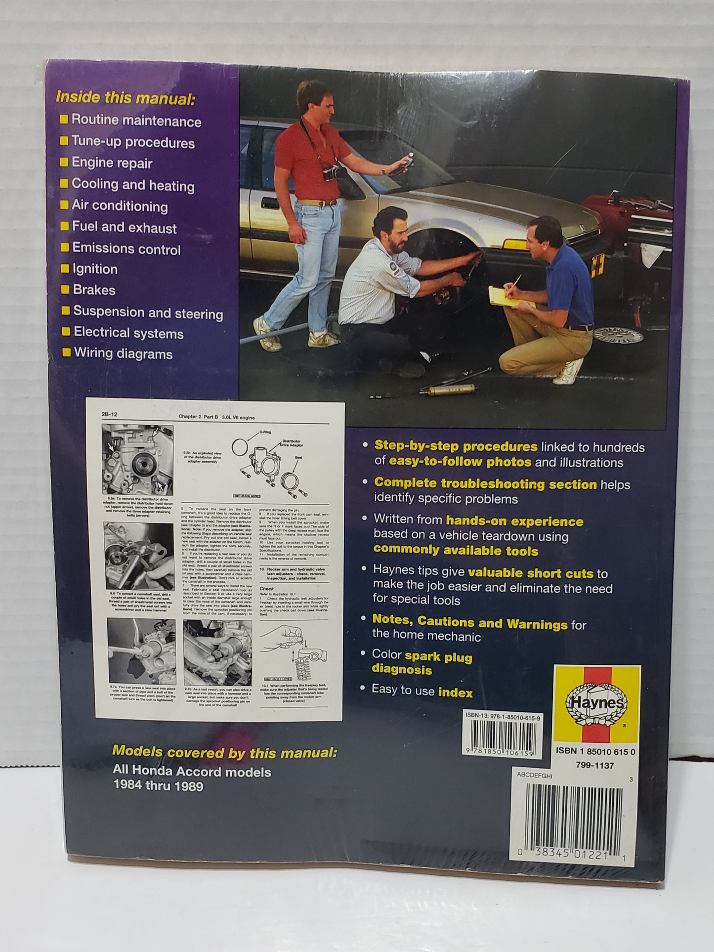 Haynes Repair Manual - Honda Accord 1984-1989