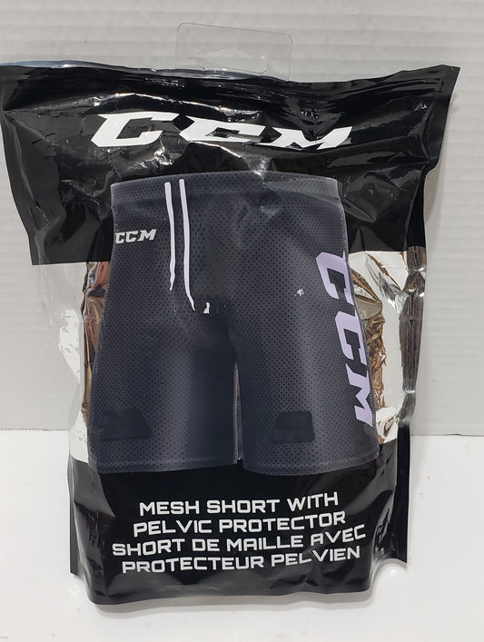 CCM Mesh Shorts with Pelvic Protector - Black/Purple - Women XL