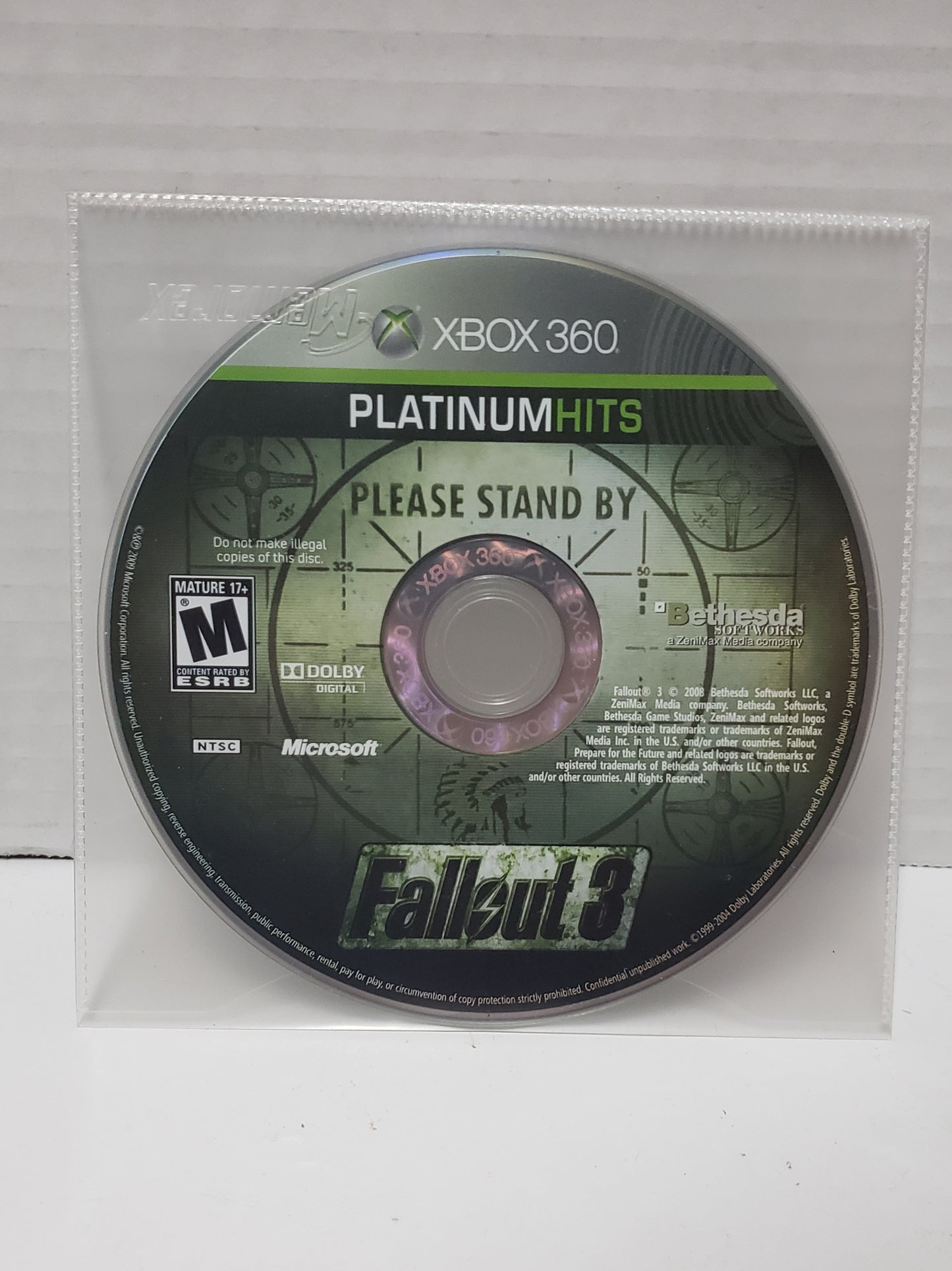 Fallout 3, Platinum Hits - DISQUE UNIQUEMENT - XBOX 360