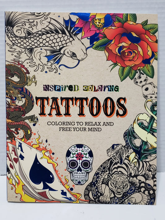 Inspired Coloring Tattoos Adult Coloring Book - Softcover