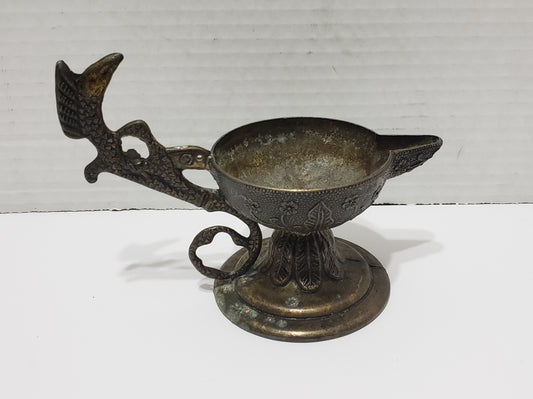 Antique Brass Oil Lamp/Incense Holder/Decanter/Candle Holder - 1950s
