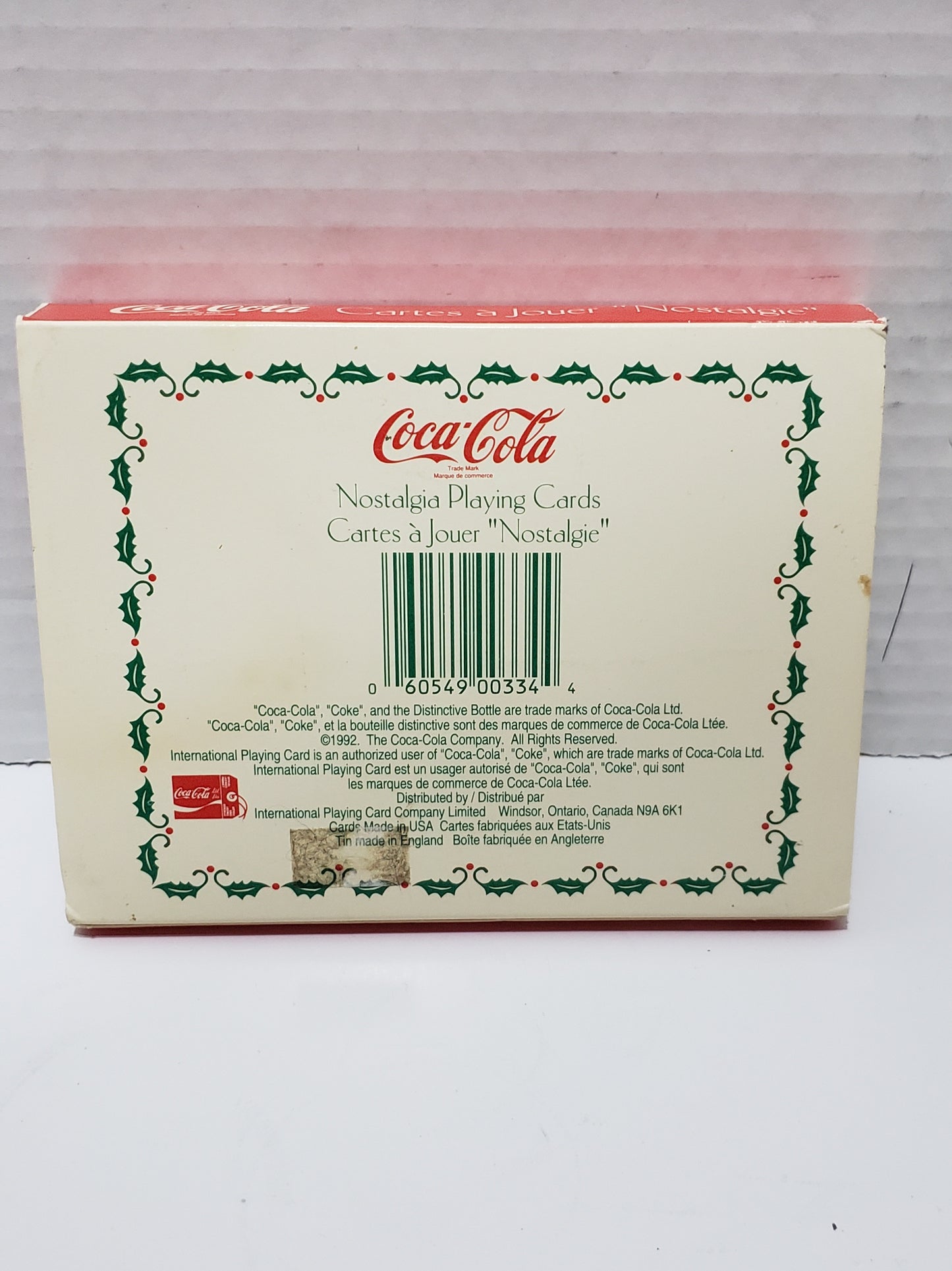Coca-Cola Christmas Nostalgia Playing Cards, Limited Edition - 1993