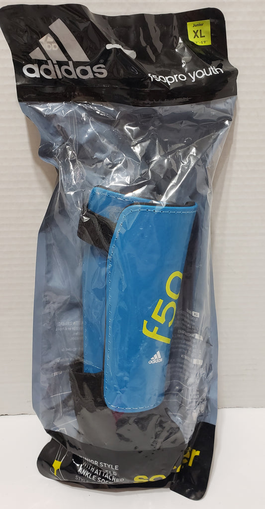 Adidas Performance F50 Pro Youth Soccer Shin Guards, Blue - Junior XL