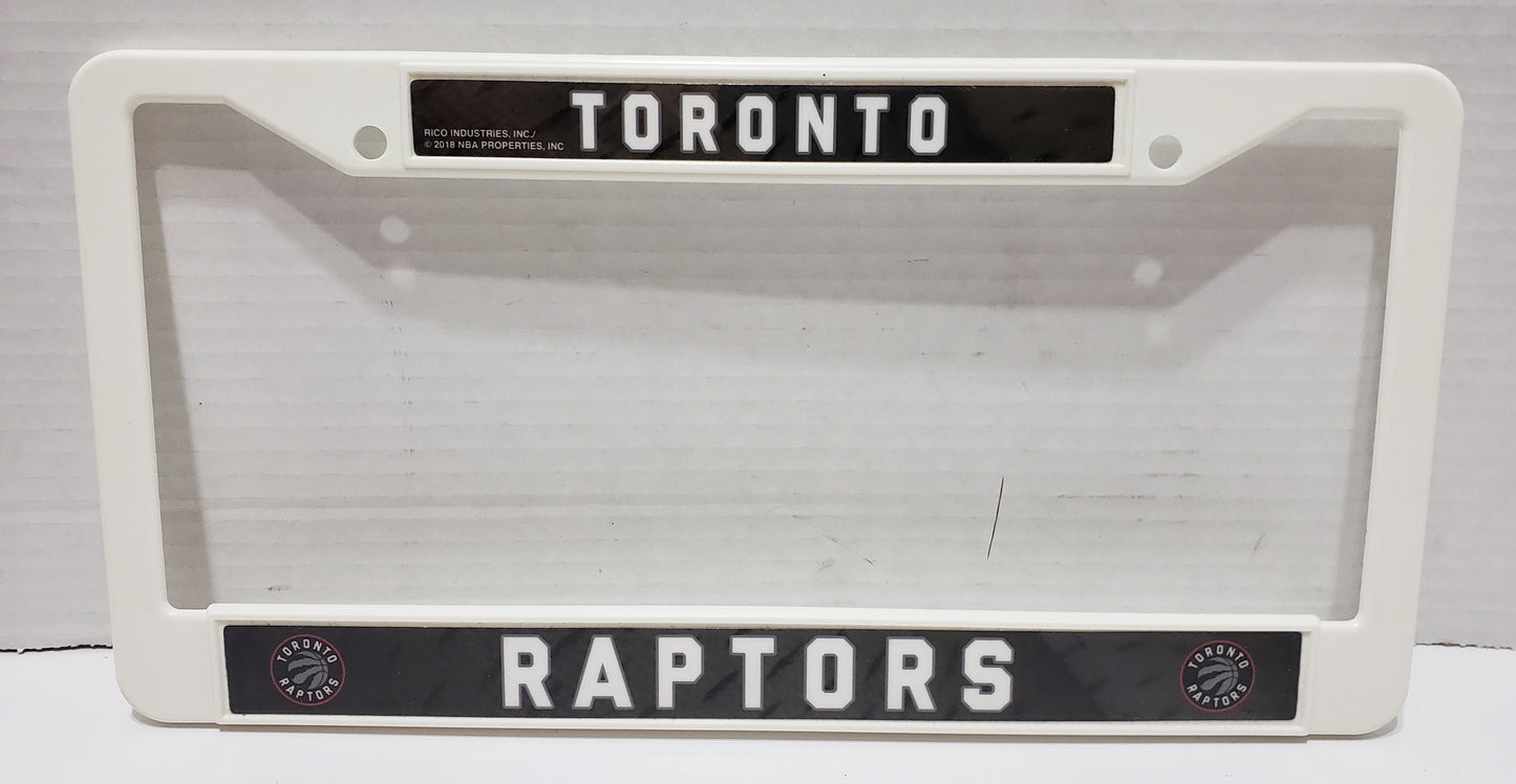 Toronto Raptors License Plate Frames, White, Authentic NBA