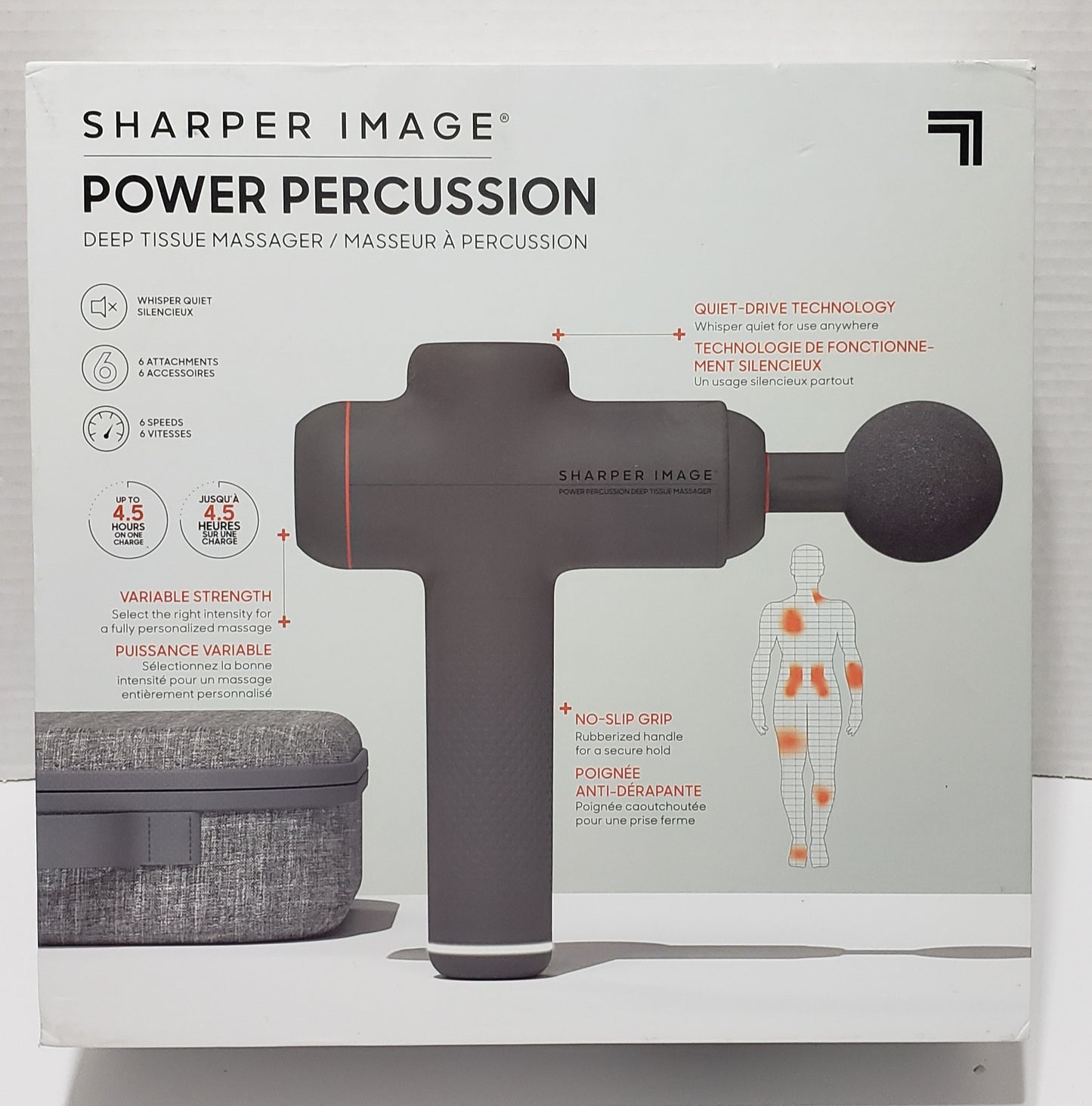 Appareil de massage des tissus profonds à percussion Sharper Image Power, neuf