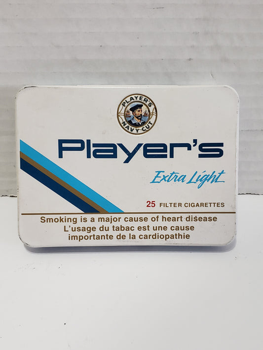 Player's Extra Light Cigarette Tin Case - Holds 25 Cigarettes