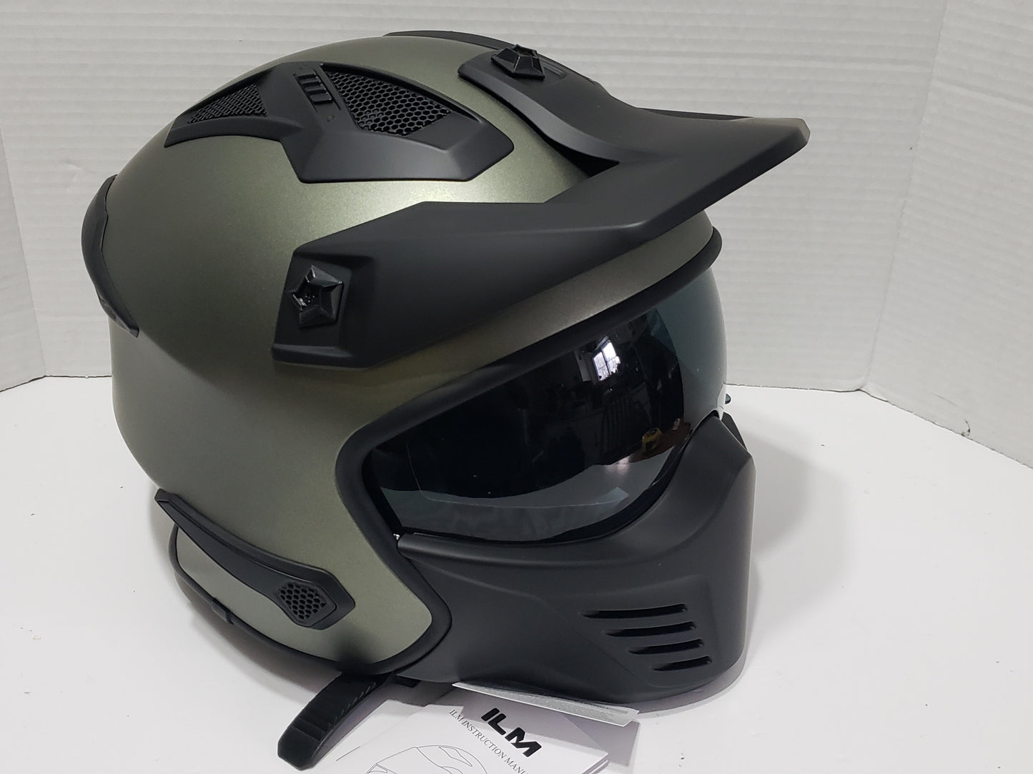 ILM Motorcycle Hemet, ILM-726X - Midnight Green - Size: Medium