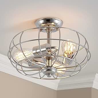 AGV Lighting Semi Flush Mount Cage Ceiling Light Fixture