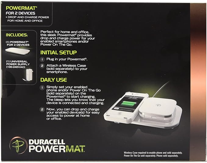 Duracell Powermat2x PowerMat for 2 Devices (PMA Compatible) - White