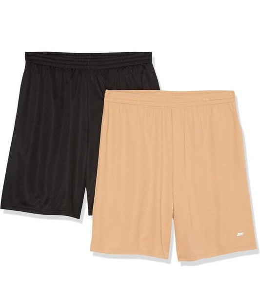 Amazon Essentials Men's Active Shorts - Camel/Black - 2 Pack