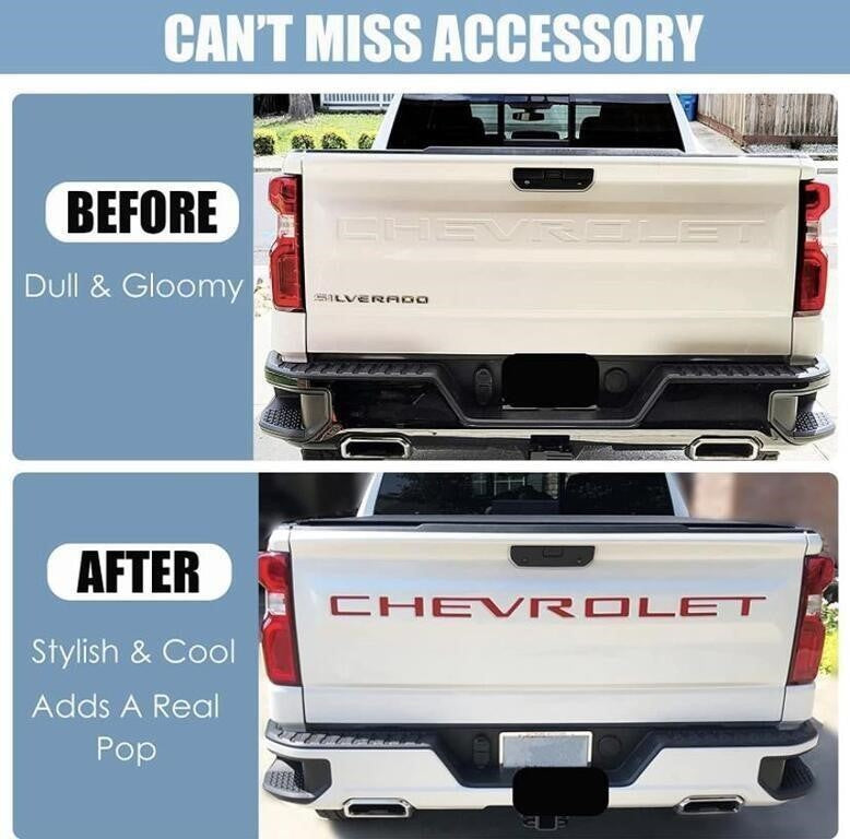Lettres d'insertion de hayon Chevrolet pour Silverado '19-'21