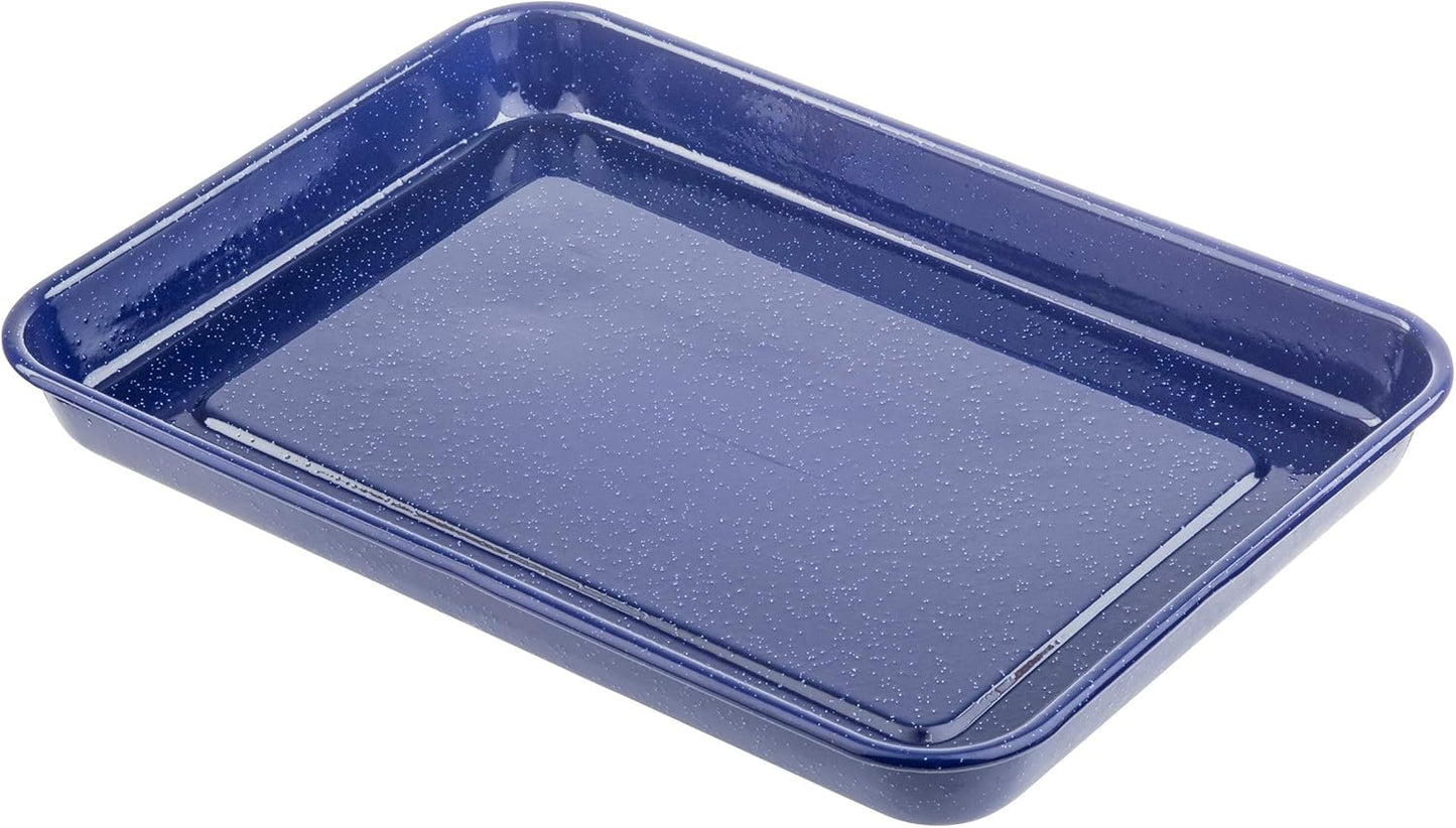 TableCraft Wanderlust Collection Serving Tray, Blue Speckle
